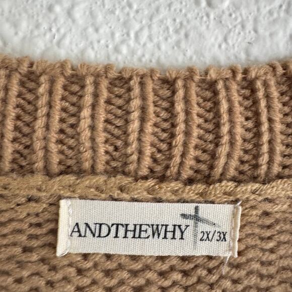 Andthewhy Womens Size 2x/3x The Everly Knit Metallic Sweater Top - Picture 3 of 4
